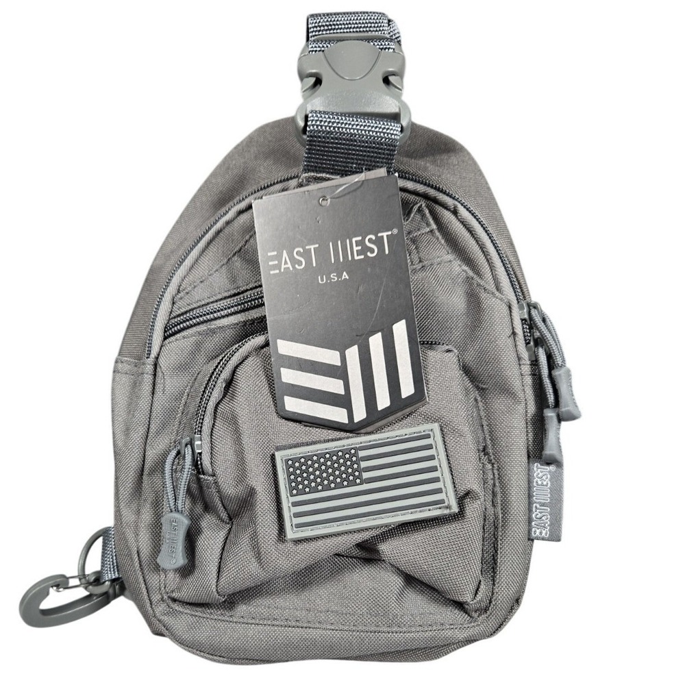 East West USA RT528 Tactical Sling Bag Dark Charcoal Grey Crossbody Pack NWT